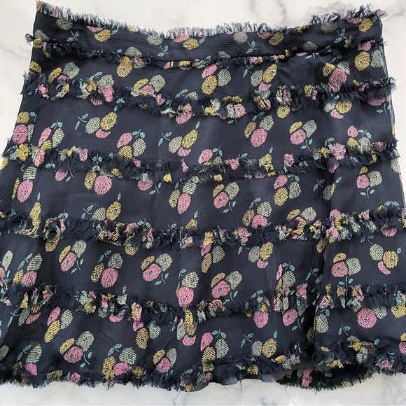 Marc Jacobs black with fruit print silk chiffon skirt - Picture 3 of 5